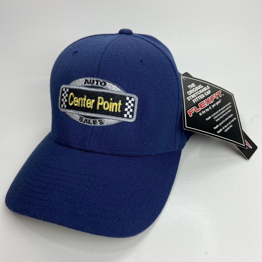 Center Point Auto Sales Hat FlexFit L XL Blue Stretchable Fitted Cap